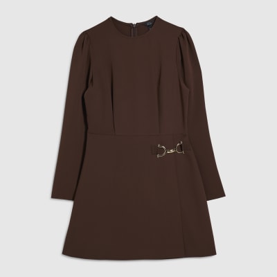 Brown Snaffle Detail Mini Dress