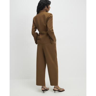 Brown Straight Leg Trousers
