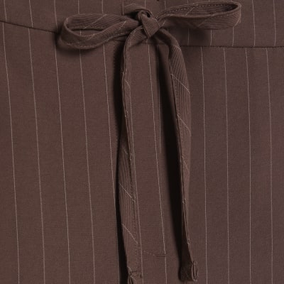 Brown Stripe Soft Tailored Trousers