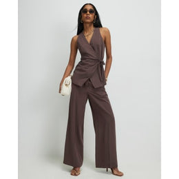 Brown Stripe Soft Tailored Trousers