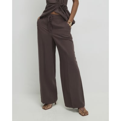 Brown Stripe Soft Tailored Trousers