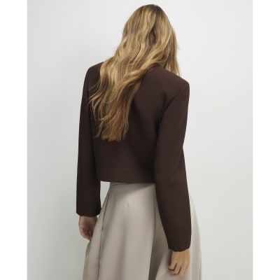 Brown Structured Boxy Trophy Jacket