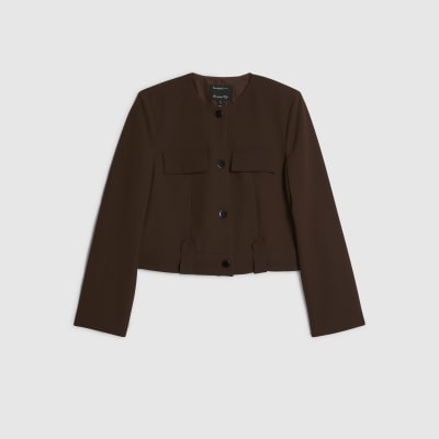 Brown Structured Boxy Trophy Jacket