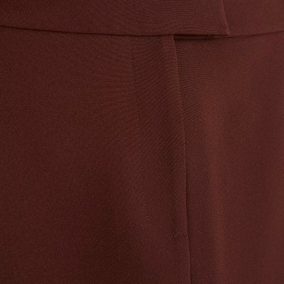 Brown Tailored Maxi Skirt