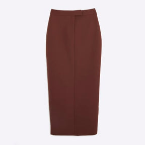 Brown Tailored Maxi Skirt