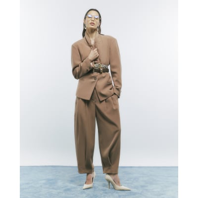 Brown Tapered Trousers