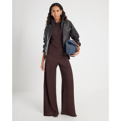 Brown Textured Tie T-shirt