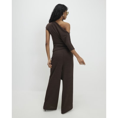 Brown Tie Waist Trousers