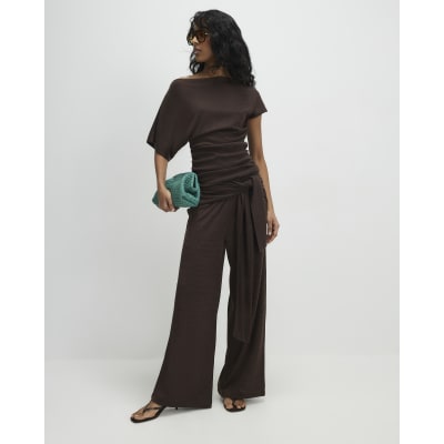 Brown Tie Waist Trousers