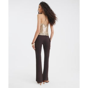 Brown Twill Cargo Bootcut Trousers