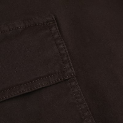 Brown Twill Cargo Bootcut Trousers