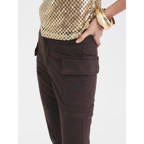 Brown Twill Cargo Bootcut Trousers