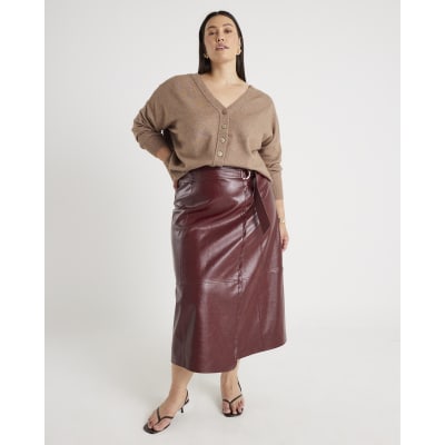 Brown V-Neck button Cardigan