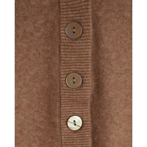 Brown V-Neck button Cardigan