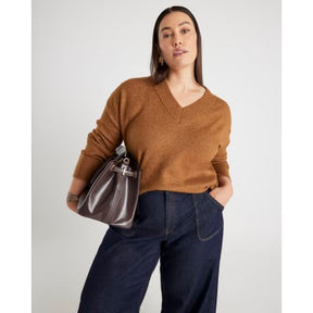 Brown V Neck Jumper