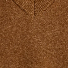 Brown V Neck Jumper