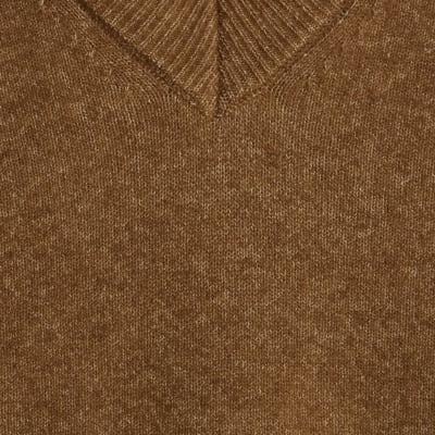 Brown V Neck Jumper