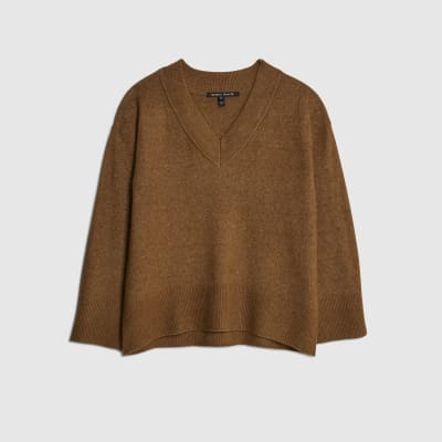 Brown V Neck Jumper