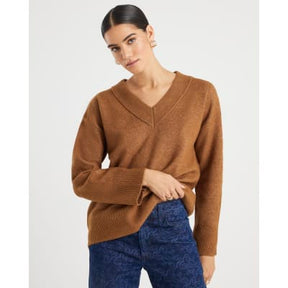 Brown V Neck Jumper