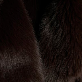 Brown Waterfall Faux Fur Coat