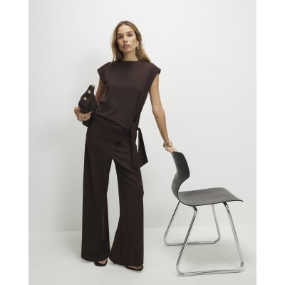 Brown Wide Leg Trousers