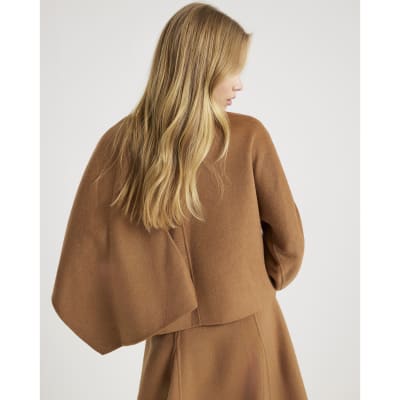 Brown Wool Blend Scarf Top