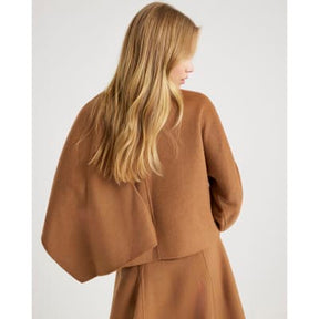 Brown Wool Blend Scarf Top