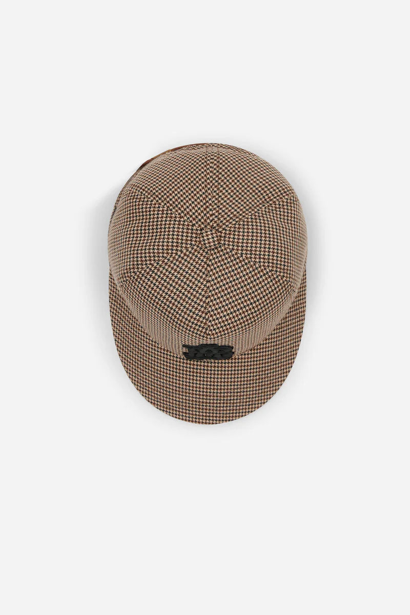 Monogram wool cap - puppytooth