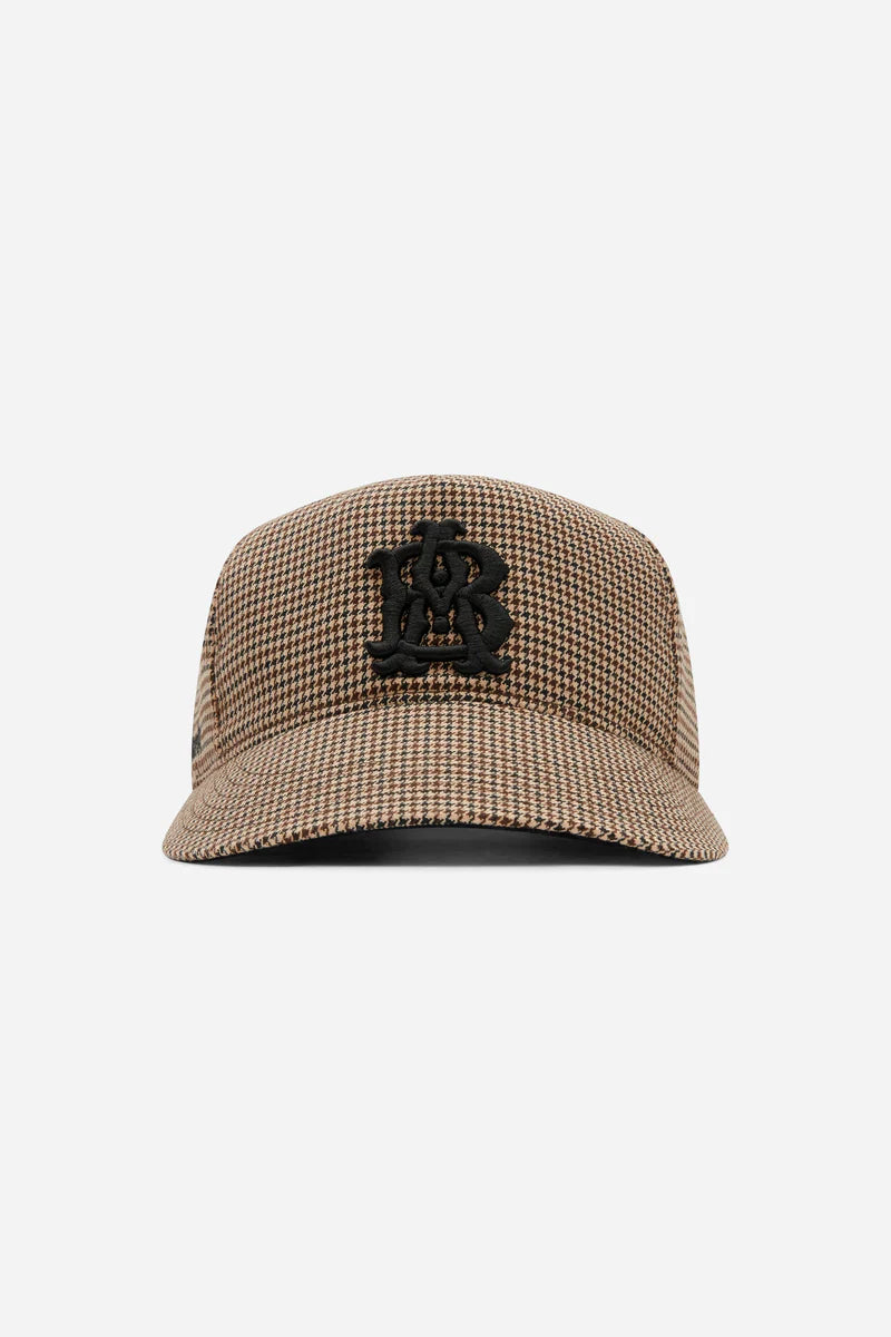 Monogram wool cap - puppytooth