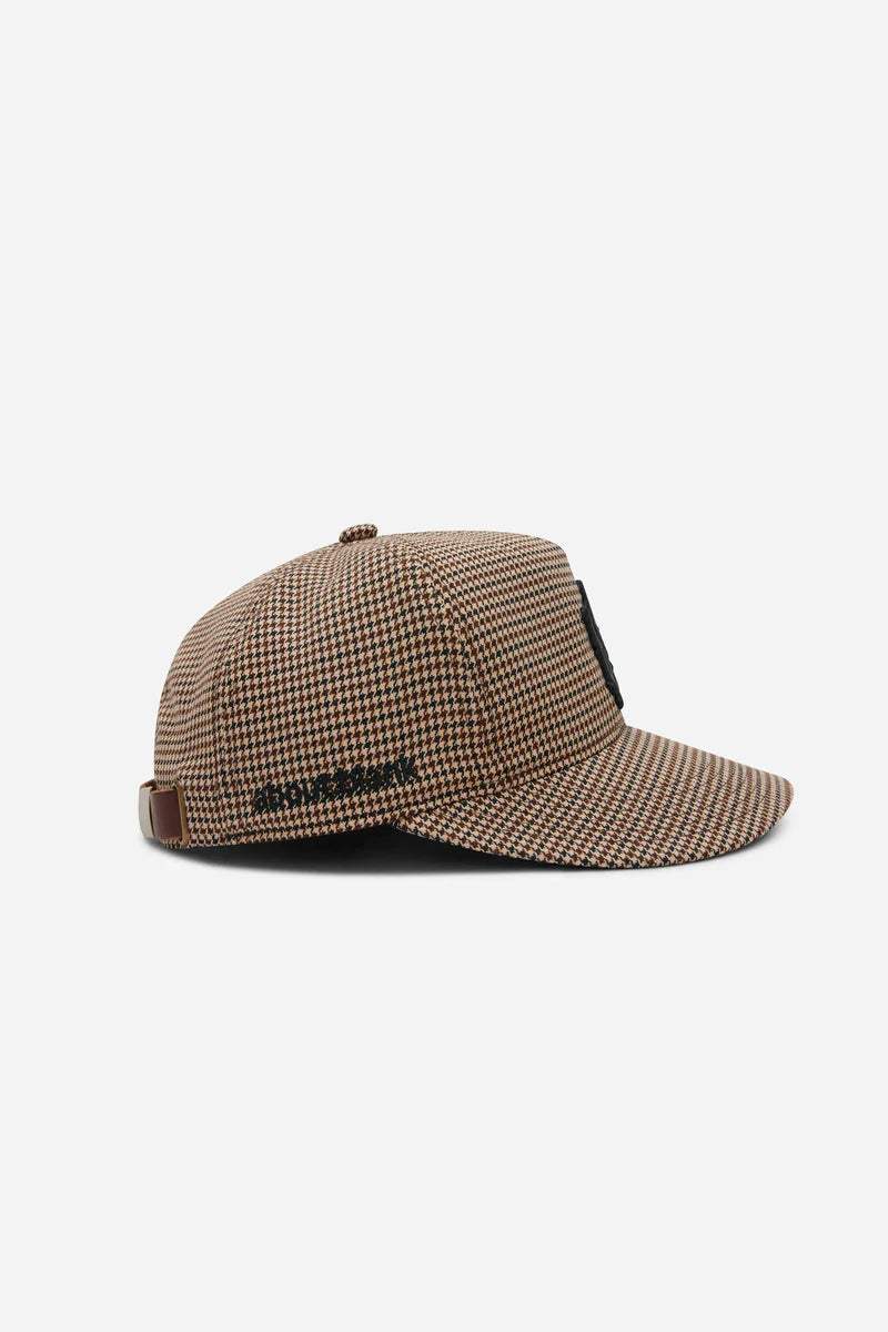 Monogram wool cap - puppytooth