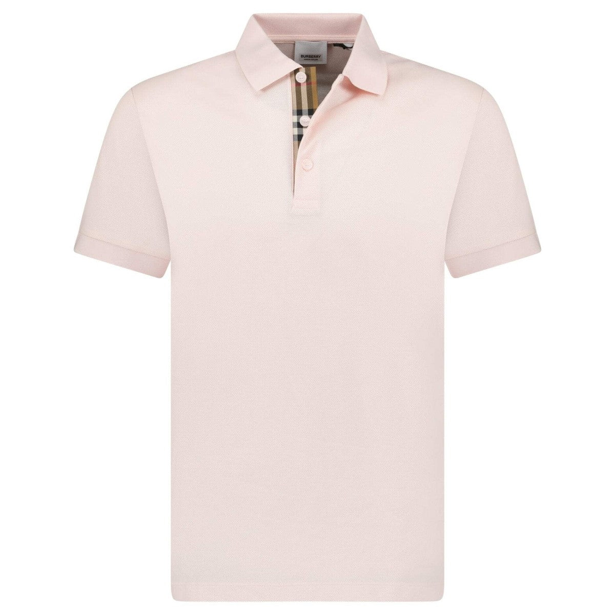 Burberry Pink Hartford Polo Shirt with Check Placket
