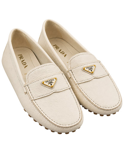 Buckskin-print embossed driving shoes