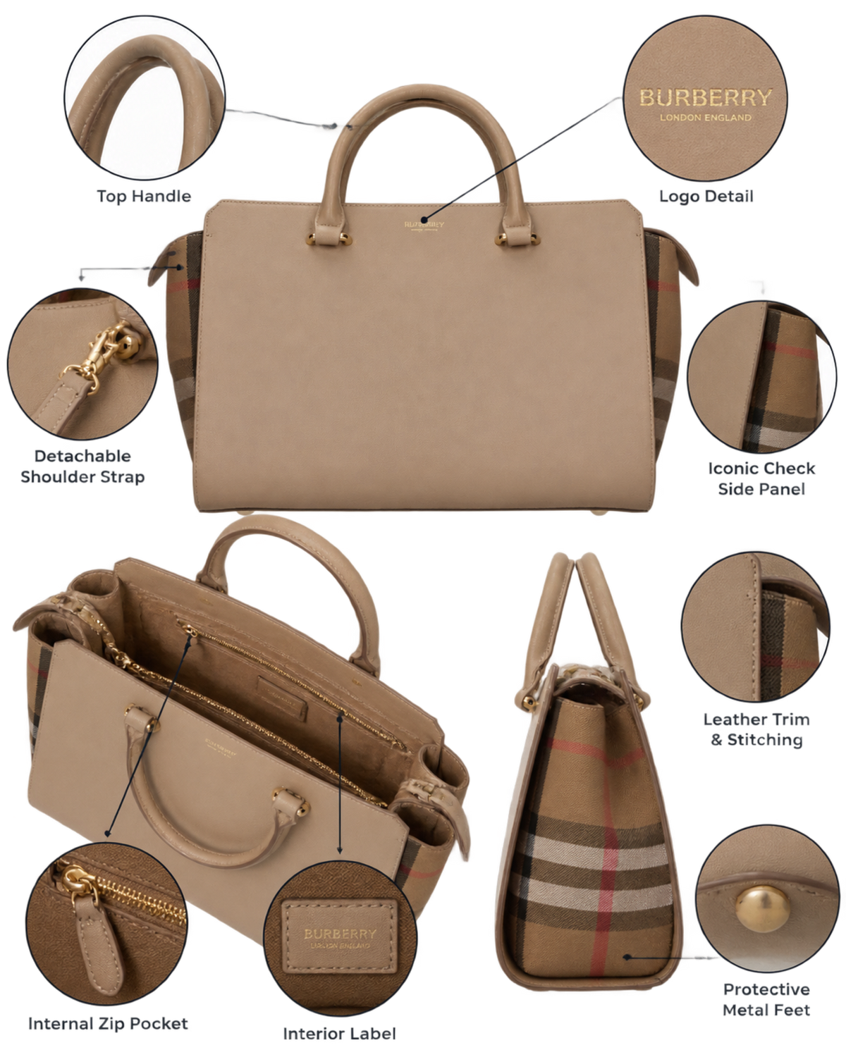 Burberry Beige Leather Handbag
