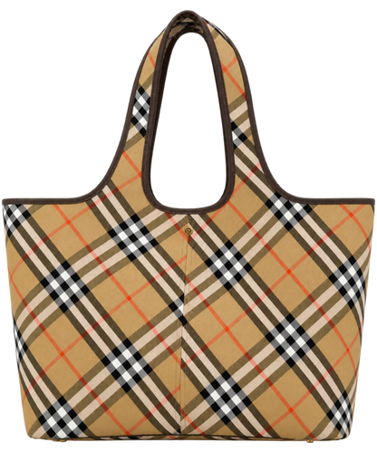 Burberry Beige Vintage Check Medium Tote Bag