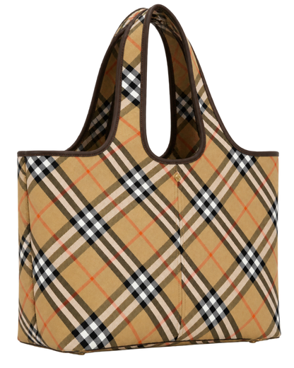 Burberry Beige Vintage Check Medium Tote Bag