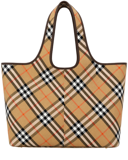 Burberry Beige Vintage Check Medium Tote Bag