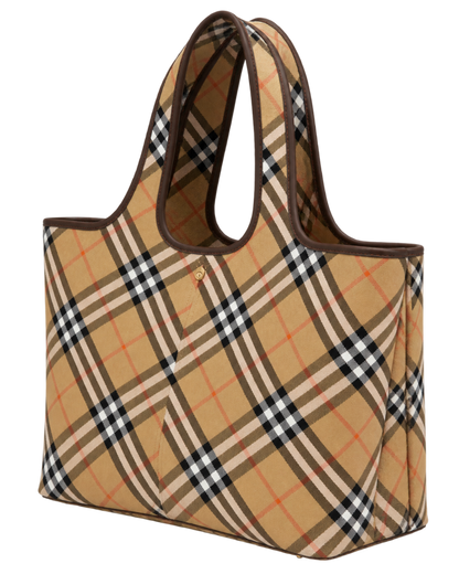 Burberry Beige Vintage Check Medium Tote Bag