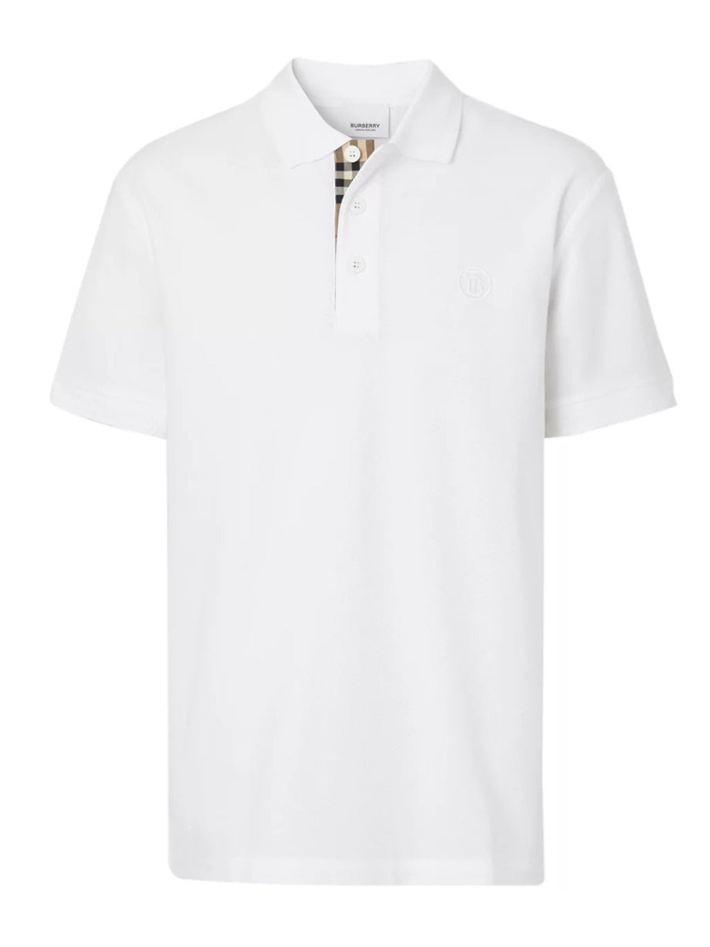 Burberry Branded Circle Logo White Polo Shirt
