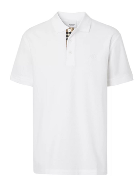 Burberry Branded Circle Logo White Polo Shirt