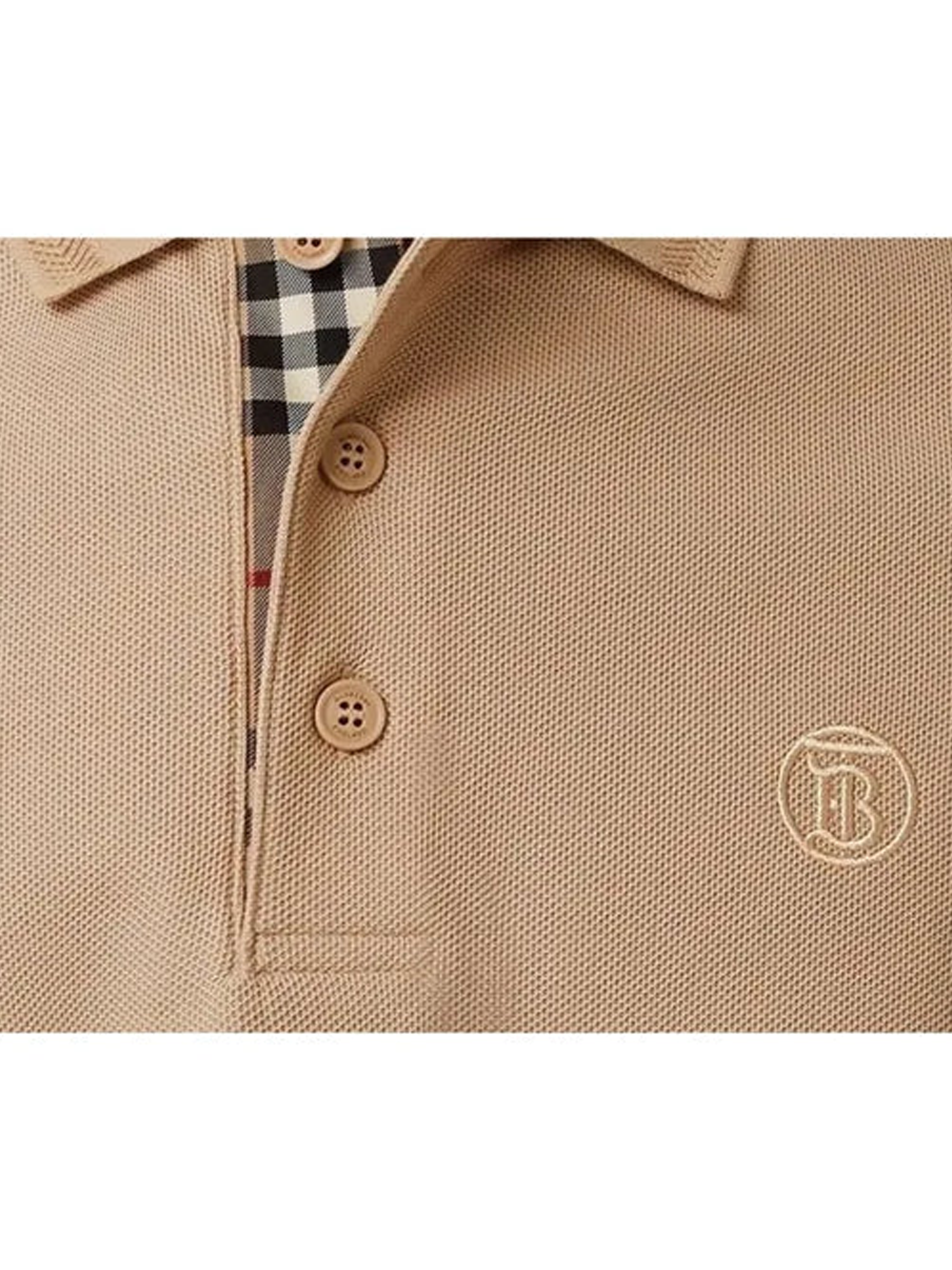 Burberry Branded Circle Logo Camel Beige Polo Shirt