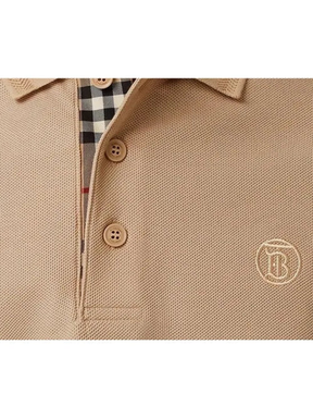 Burberry Branded Circle Logo Camel Beige Polo Shirt