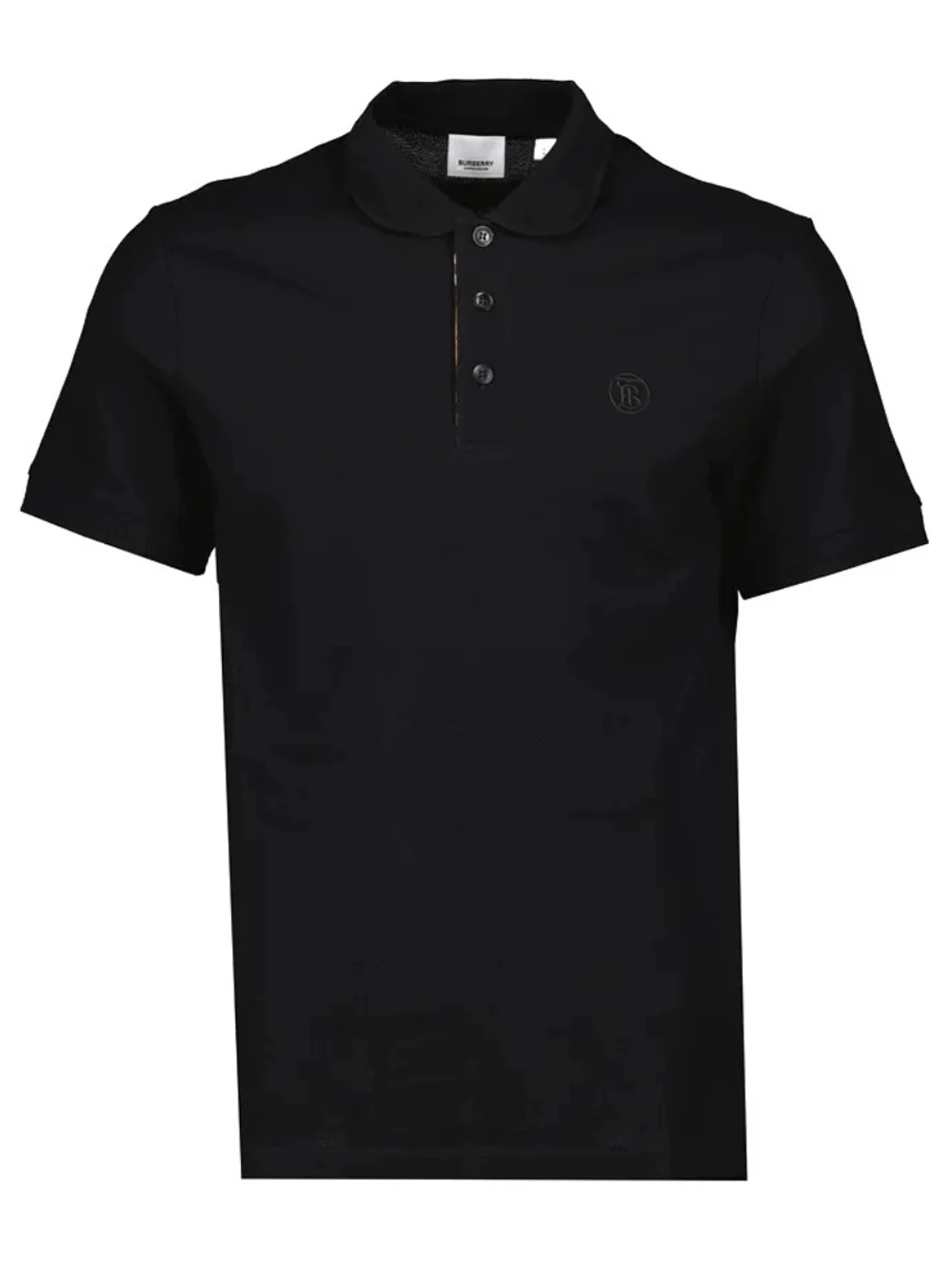 Burberry Branded Circle Logo Black Polo Shirt