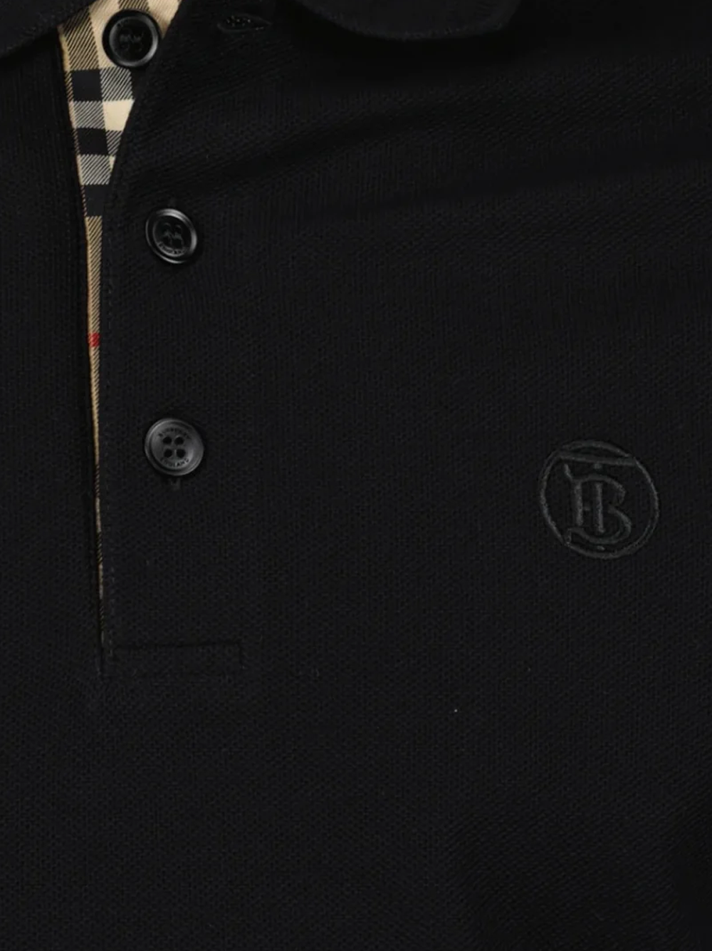 Burberry Branded Circle Logo Black Polo Shirt