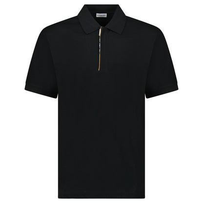 Burberry ‘Hartford’ Zip Check Polo Black