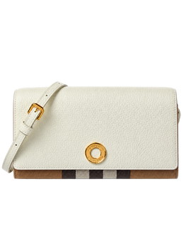 Burberry Check Canvas & Leather Crossbody