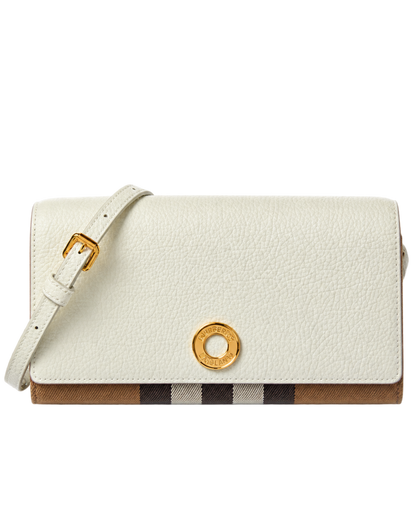 Burberry Check Canvas & Leather Crossbody