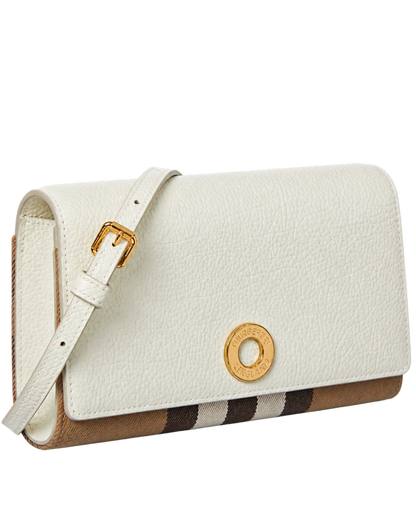 Burberry Check Canvas & Leather Crossbody