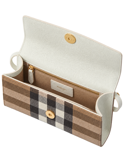 Burberry Check Canvas & Leather Crossbody