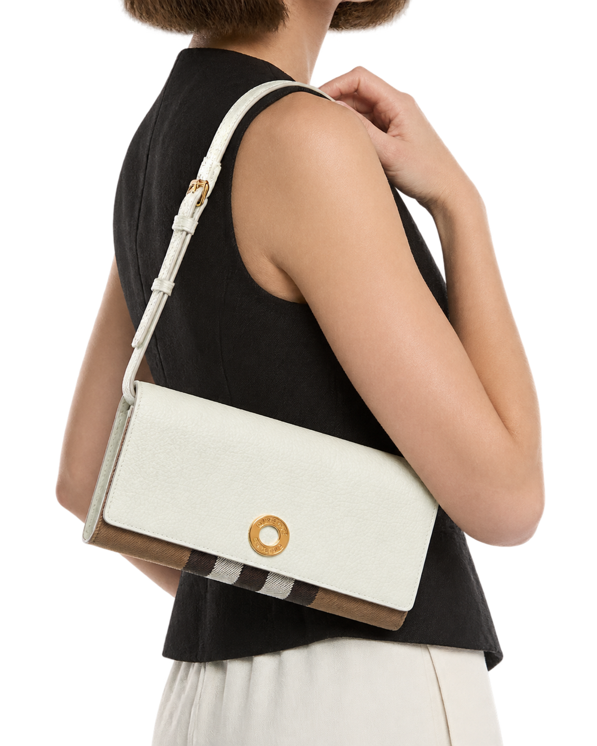 Burberry Check Canvas & Leather Crossbody