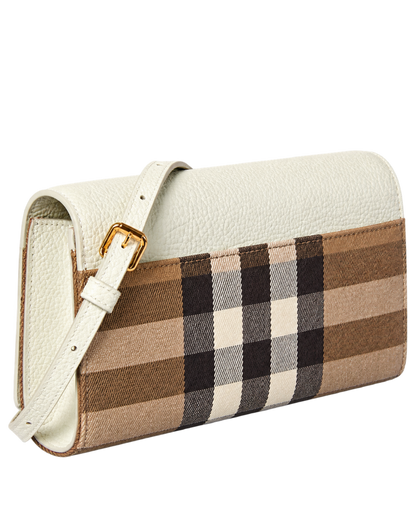 Burberry Check Canvas & Leather Crossbody